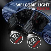 1/2 vnt. LED automobilio durų pasveikinimo lazerinis projektorius su logotipu, naktinis žibintas, belaidis, skirtas Toyota Camry Hilux Prius Auris, automobilio aksesuarai black