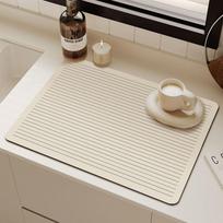 Kitchen Countertop Drain Mats Diatom Mud Tabletop Heat Insulating Pads Countertop Water Absorbing Table Pads Dish Mats 40x50cm 1pc gray