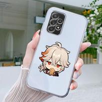 Kawaii Cartoon Genshin Impact Case For Samsung A15 A13 A35 A55 A51 A71 A41 A31 A21S A05 A17 A23 A25 A33 A53 A73 5G A07 4G Cover For Samsung A07 4G gray