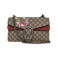 [Pre-Owned] Dionysus GG Blooms Tiger Head Buckle Logo Canvas And Leather Chain Shoulder Bag - Very Good #1IWSGY5 ONE SIZE gray