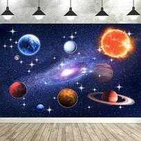 Dewprint Outer Space Photography Backdrop for Kids Astronaut Birthday Party Decoration Universe Galaxy Baby Photo Background Polyester 450x300cm blue