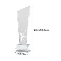 Customized Glass Award Trophy Commemorative Honor Sandblasting Carving for Office Home Decor Annual Ceremony Corporate Events 8x25cm Diamond gray