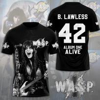 WASP Band.Tour 3D spausdinimo marškinėliai vyrams moterims madingi gatvės trumpomis rankovėmis viršutiniai drabužiai marškinėliai vaikų drabužiai oversized marškinėliai roko juodi L white