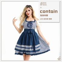 2026 Germany Munich Oktoberfest Adult Clothing Carnival COS Dress Stage Performance Clothing XL blue