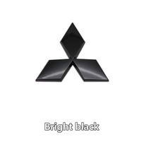 ABS Car Front Grill Emblem For Mitsubishi Outlander Ralliart Lancer Colt Delica Triton ASX Pajero EVO Rear Trunk Badge Sticker WJ4 80mm black