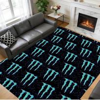 Monster Energy Print Crystal Velvet Plush Rug Anti?Slip Wear?Resistant Floor Carpet For Indoor Household Home Decoration 120cmx160cm