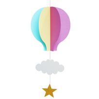 3D Hot Air Balloon Ornament for Classroom, School, or Kindergarten - Perfect for New Year & Birthday Decorations pink