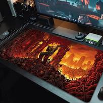 Doom Pelės Padas Didelis Žaidimų Stalo Pagalvėlė Neslystantis Nešiojamojo Kompiuterio Planšetinio Kompiuterio Didelis Pelės Padas XXL Kilimėlis Mini Kompiuterio Žaidimų Kilimėlis Su Užrakinta Briauna_xia 30cmx60cm(11.8x23.6inch) brown