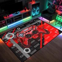 Blue Gamer Rug for Boys Room Gaming Rug Gaming Carpet Teens Boys Carpet Bedroom Living Room Playroom Gameroom Decor Floor Mats 80x120cm