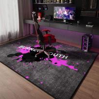 Neon Hexagon Grid Gaming Area Rug Non Slip Large Floor Mat Anti Noise Chair Friendly E Sports Game Room Decor Carpet 40x60cm 16x24inch