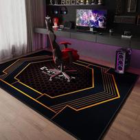 Neon Hexagon Grid Gaming Area Rug Non Slip Large Floor Mat Anti Noise Chair Friendly E Sports Game Room Decor Carpet 40x60cm 16x24inch