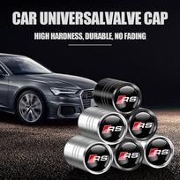 3D Metal Car Wheel Tire Valve Caps Tyre Air Stem Covers Accessories For Audi OOOO SLINE RS S TT A4 B8 A3 8P A6 C7 8V B6 B7 B9 Q5 black