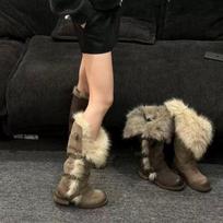 Thick and Warm~ Sub-zero First Snow~ Flanged Thick-soled Wool Tall Snow Boots Boots, New Winter Boots, Light 40 black