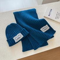 3 vnt. rinkinys Žieminė kepurė Šalikas Jutikliniai pirštinės Unisex Megztas Šiltas Beanie Kaklo mova Pirštinės Rinkinys Rudeniui Žiemai Lauko Kasdieniam dėvėjimui blue
