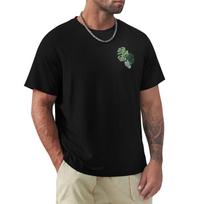 Monstera Leaves Tshirt Gym Wear Breathable Short Sleeve Tee XL black
