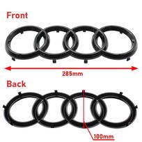 4Ring ABS Logo Black Car Hood Front Grille Emblem Rear Trunk Badge Sticker Auto Accessories For  Audi Q3 2013-2022 Sline Quarrto black