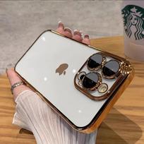Skaidrūs dengti silikoniniai smūgiams atsparūs telefono dėklai iPhone 15 14 13 12 11 Pro Max Plus Aiškaus rėmelio dėklo dangtelio priedai For iPhone 14 Pro white
