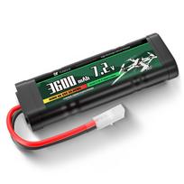 Įkraunama NiMH baterija 7.2V 3600mAh su Tamiya jungtimi – 6 elementai, silikoninis laidas – Maitinimas RC modeliams juoda