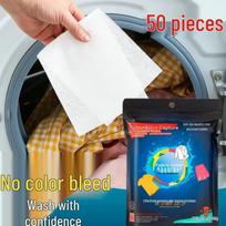 Household Nano Anti-Bleeding Color Remover Family Pack - Color Absorbing Laundry Sheets for Mixed Washes white