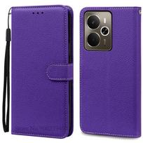 For Realme 14 5G dėklas piniginė odinis atverčiamas dangtelis For Realme 14 5G dėklas Realme 14T 5G telefono dėklas knyga Coque Fundas apvalkalas Realme 14 5G(14T 5G) tamsiai violetine spalva
