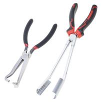 2Pcs Spark Plugs Pliers Set Sturdy Nonrust Steel Spark Plugs Puller Removal Tool With Nonslip Handle For Tight Space 1 gray