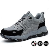 New Lightweight Men Insulating Shoes Anti-smash Anti-puncture Safety Shoes Men Work Sneakers Fashion Protective Shoes 38 gray