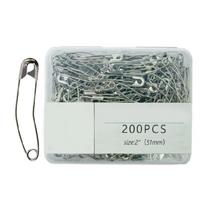 200Pcs Curved Safety Pin with Case 38MM or 51MM Curved Basting Pin Rust Resistant for Quilting and Sewing Art Craft L gray