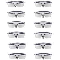 Set of 12 Safety Goggles for Chemistry Lab, Mowing, Woodworking, Painting, Construction Clear Lens for Science Lab white