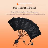 1Pcs Heating Warmer Pad For Vest Jacket 8 In 1 USB Clothes Heater Pad With 3 Gear Adjustable Temperature Electric Heating Sheet beige