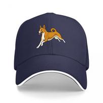 Corgi Dog Running Design Black Baseball Cap with White Trim for Dog Lovers and Pet Enthusiasts Fashionable Casual Hat Adjustable blue