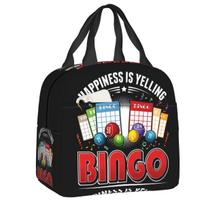 Custom Bingo Queen Game Lover Thermal Insulated Lunch Bag Women Resuable Lunch Container Outdoor Picnic Multifunction Food Box 22x20x13cm black