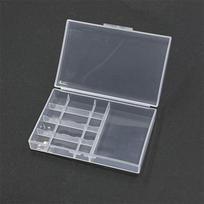 1Pcs Universal Aa Battery Storage Box Transparent Plastic Battery And 4-In-1 Charging Cable Organizer Case gray