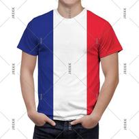 Prancūzijos simbolis T-shirt Vyrams Moterims Prancūzijos Vėliavos Emblema 3D Spausdinimas Sportiniai T-shirt'ai Vasaros Mada Gatvės Trendas Trumpomis Rankovėmis Viršus Sportinis T M blue