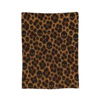 Leopardo Kaukolės Megztos Antklodės Aksominės Laukinių Gyvūnų Lengvos Plonos Pledai Miegamojo Sofos Lovatiesė 75x100cm (30x40inch) black