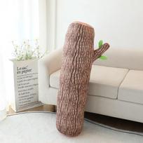 Kūrybiška simuliacinė medžio kelmo medienos pagalvė pagalvėlė pliušinis žaislas miego ilga pagalvė mergaitei gimtadienio dovana 45cm beige