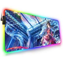 LED Lighting RGB Mouse Pad E-sports Game Keyboard Pad Dragon Girl Anime Deskmat Pc Accessories Mousepad Gamer Mats Mause Gaming RGB300x600x3mm