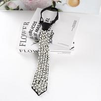 Bew Fashion Black Pearl Lazy Bow Tie for Women Casual Business Shirt Elegant Necktie Luxulry Jewelry Accessory white