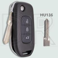 DR 3 Button Replacement Flip Car Remote Key Shell Case For Renault Captur Duster Dacia Megane 3 Symbol Logan 2 Sandero 2 Kadjar VA2 gray