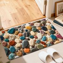 1Pcs Anti Fatigue Kitchen Rugs Colorful Stone Print Waterproof Non Slip Thick Cushioned Mat 120*160cm