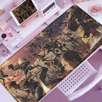 Selected 30 Anime Wallpapers Anime Attack on Titan Mouse Pad Non-slip Game Mousepad XXL Locking Edge PC Laptop Keyboard Desk Mat 30cmx60cm gray