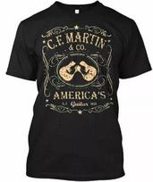 Guitar Guitarist - Cf Martin & Co Americas Tee T-Shirt Cotton Crew neck Unisex T-Shirt XL gray
