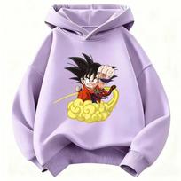 Dragon Ball Z Goku Infant Patterned Children's Hooded Shirt Damaged - Fighting Pattern - Boys' and Girls' Teenage Hooded Shirt 140 white