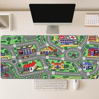 Cartoon City Traffic Map Large Mouse Pad Non Slip Rubber Extended Desk Mat For Gaming Office Keyboard Mouse Desktop Decor 800x300x2mm white