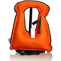 Inflatable Snorkel Life Vest With Customizable Pattern For Water Sports Enthusiasts Orange Adult black