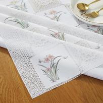 PVC vandeniui atspari staltiesė, nepralaidi aliejui plauti be nėrinių, plastikinis, baltas raštas, restoranas, rašomasis stalas, viešbučio pusryčių kilimėlis 100x100cm 1pcs
