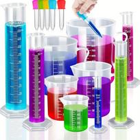 Plastikinė stiklinė su graduotu cilindru 1-Set purple