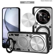 Rotate Slide Lens Funda for ZTE Nubia Focus 5G Armor Case for ZTE Blade A75 5G V60 Smart Case Magnetic Ring Stand Holder Cover ZTEBladeA75 5G sidabras