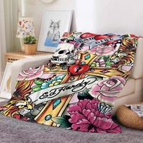 Mados Prekės ženklas E-Ed H-Hardy Antklodė Šilta Ir Minkšta Tinka Miegamajam Svetainei Sofa-lova Biurui Kelionėms Stovyklavimui 30x40in gray