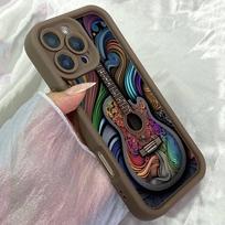 JT172 Colorful Acoustic Guitar Art for iPhone 17 16 15 14 Pro Max Samsung S26 S25 Ultra A17 A16 A07 A56 A15 Xiaomi 15T Redmi 15c 14C Soft TPU Case Redmi 15C 4G/5G(171.6) ruda