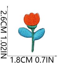Ginkgo Biloba Leaf Embroidery Cloth Sticker Handmade Fine-Cut Flower Patch Sticker Carnation Lily Chapter Boy Rose Computer Embroidery Label no. 9_3 pieces blue